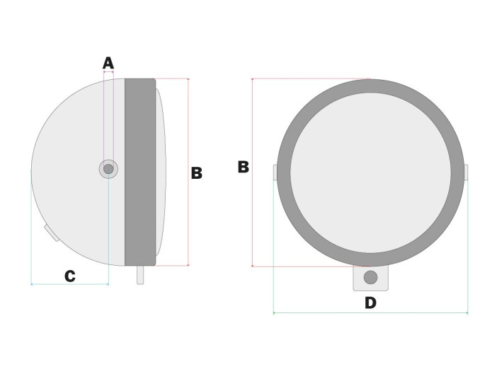 Headlight round 130mm classic chrome 